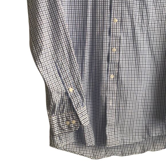 Club room men's button down shirt plaid dress fitted easy care 15 - Picture 2 of 12